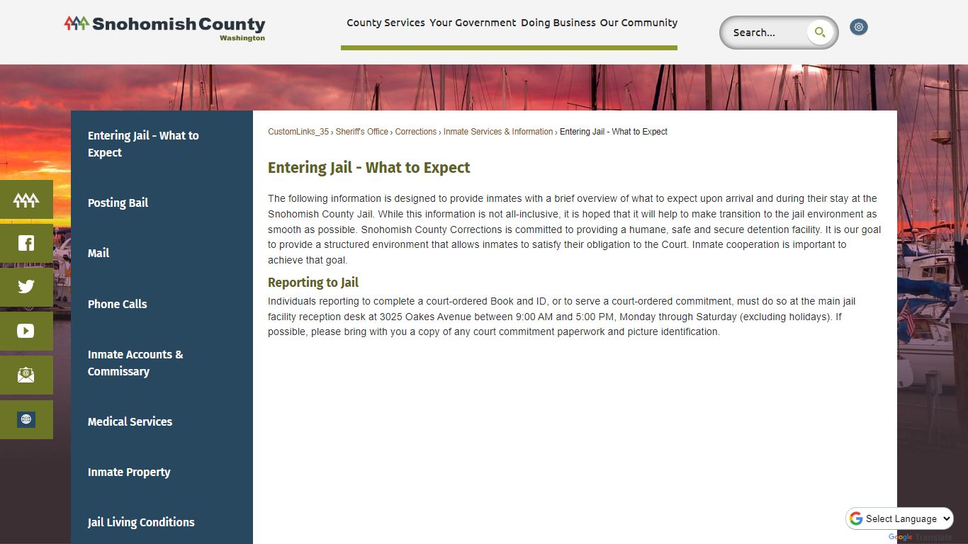 Entering Jail - What to Expect - Snohomish County, WA